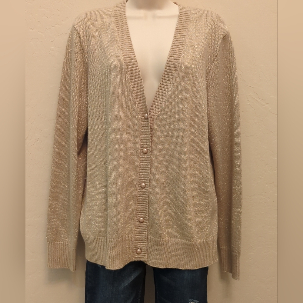 BFA Classics Gold Metallic Cardigan
